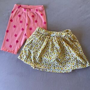 Floral skirt and shorts